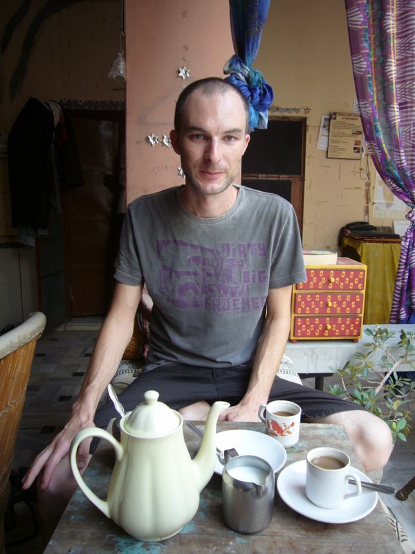 Morning coffee ritual.